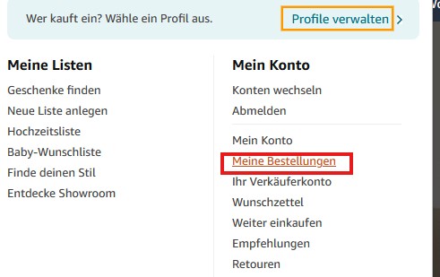 Amazon Meine Bestellungen